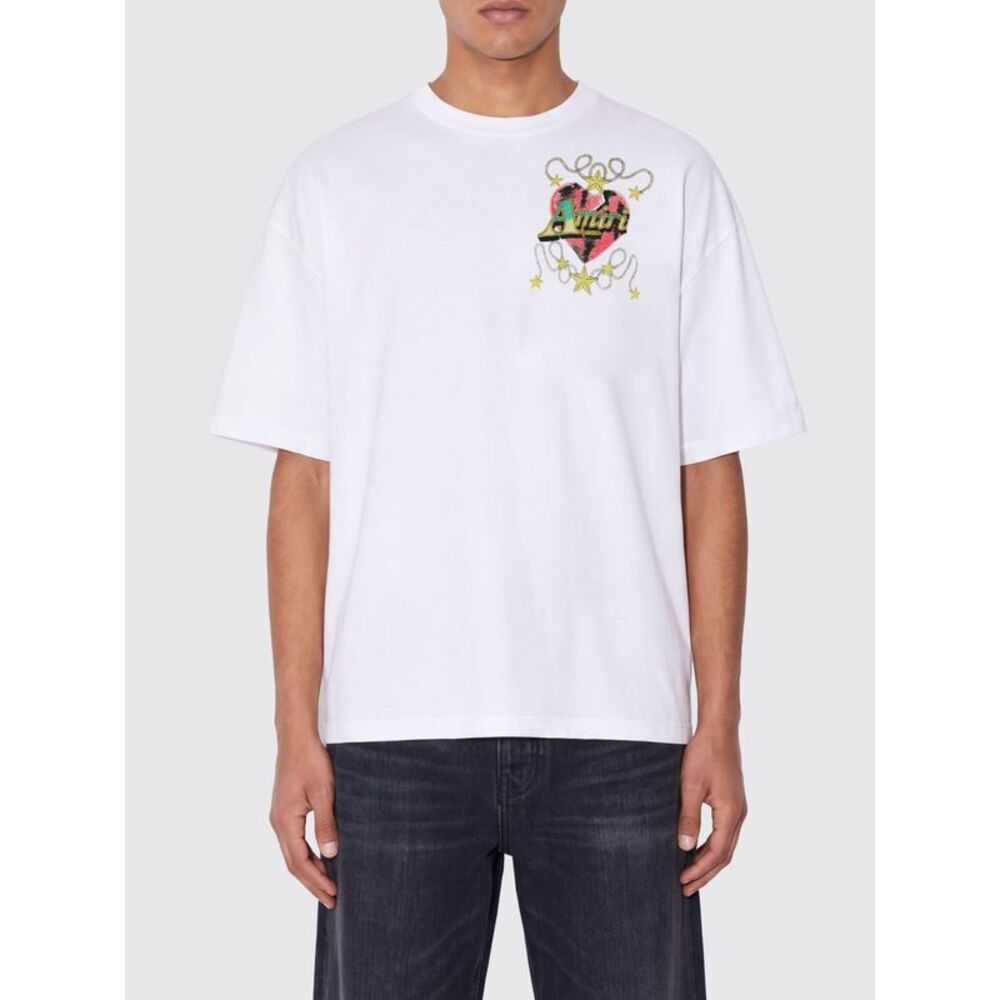 Amiri Men White Cotton Amiri T-Shirt With Graphic Print And Dropped Shoulders